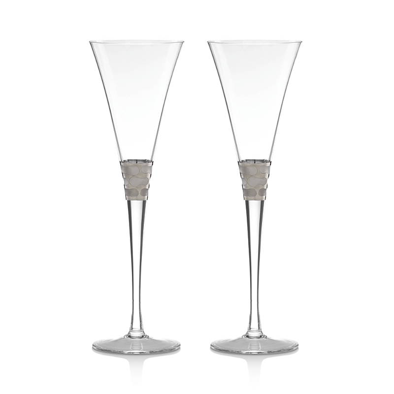 Michael Wainwright Truro Gold 2-piece Toasting Flute Set In Clear/platinum