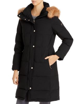 Kate spade new york faux 2025 fur trim hooded puffer coat