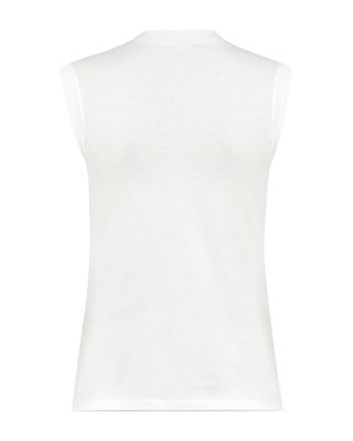 black and white sleeveless top