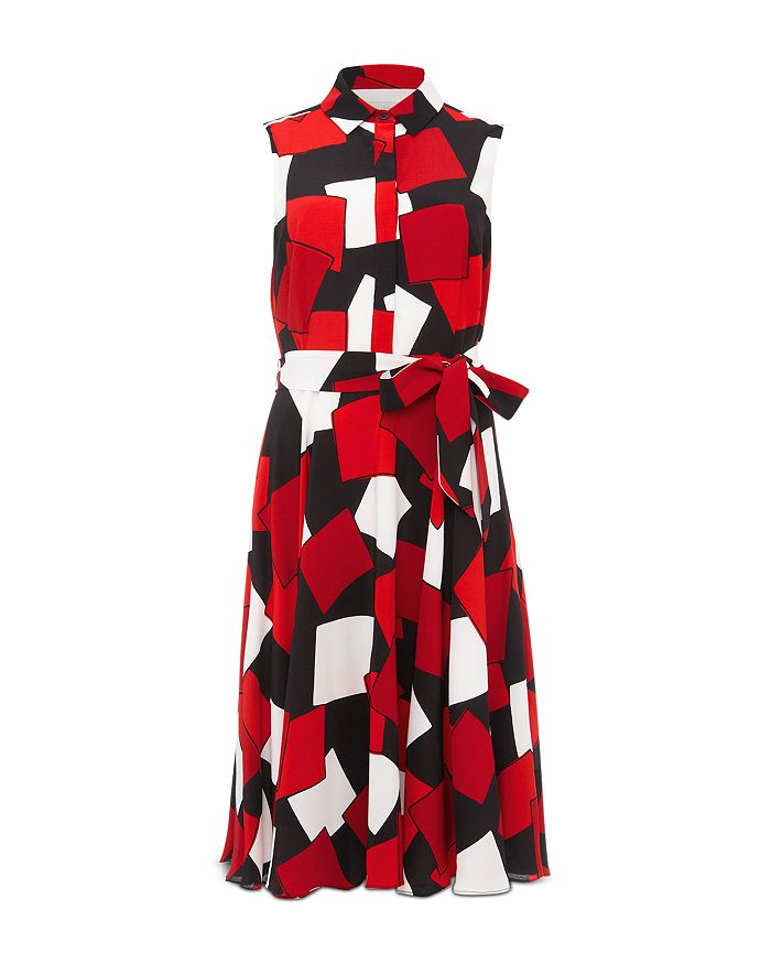 Hobbs London Belinda Geo Print Shirtdress In Red Multi