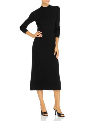 vince mixed rib turtleneck dress