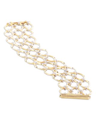 Marco Bicego 18K Yellow & White Gold Onde Diamond Station Three Strand Bracelet
