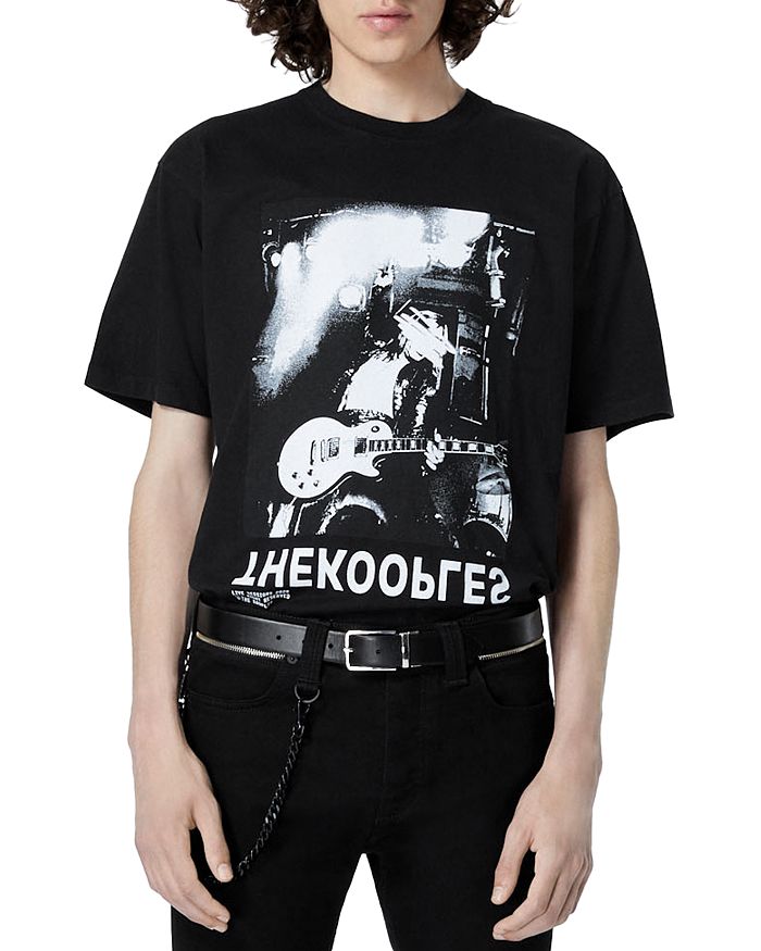 The Kooples Cotton Graphic Tee In Black