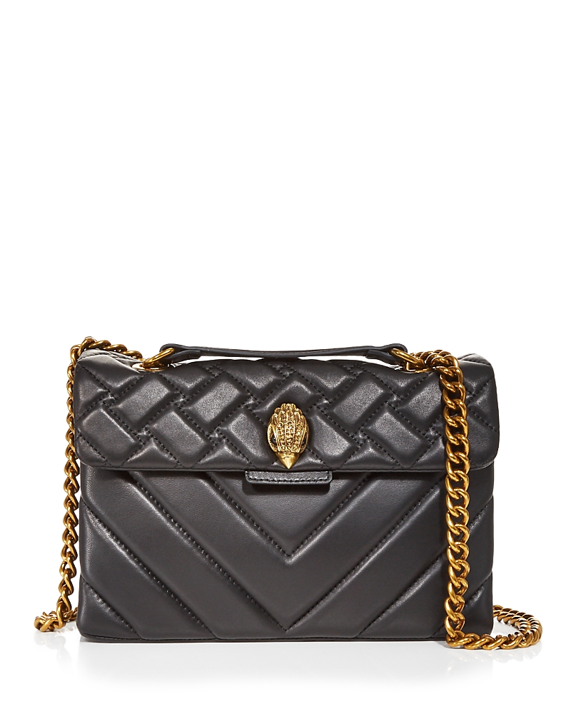 Kurt Geiger London Kensington Quilted Leather Shoulder Bag In Black
