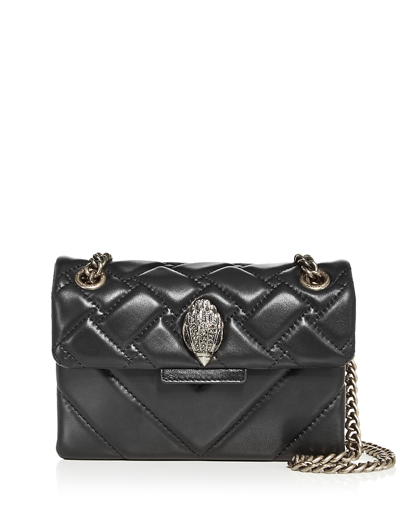 Kurt Geiger Mini Kensington Leather Crossbody In Black