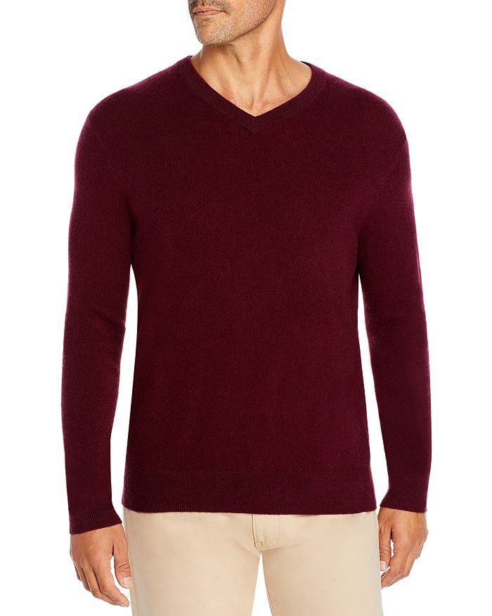 The Men's Store At Bloomingdale's Cashmere V-neck Sweater - 100% Exclusive In Vino