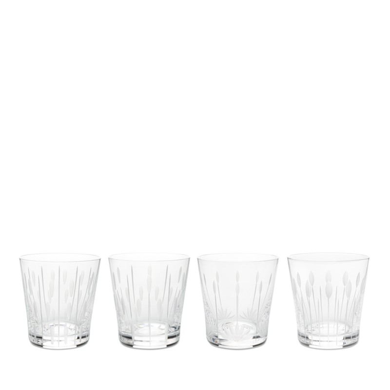 Lalique Lotus Tumblers, Set of 4 in Clear