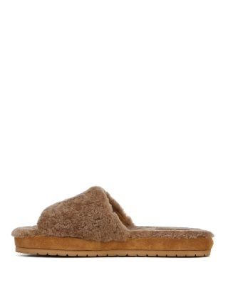 vince shearling slides