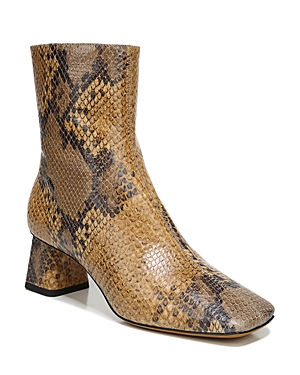 Vince Women's Koren Square Toe Booties In Natural Taupe Snake