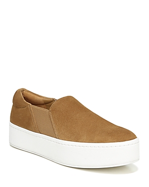 Vince Warren Slip-on Platform Suede Sneakers In Tan
