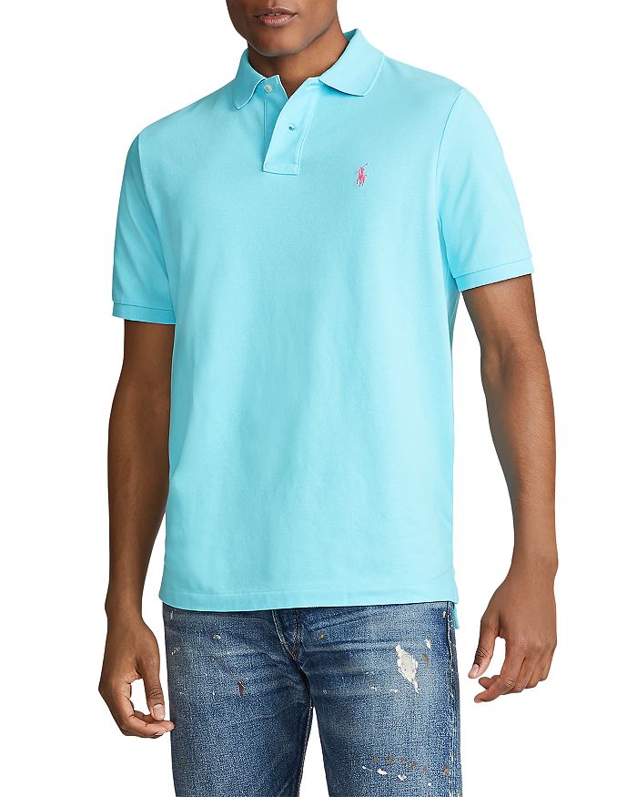 Shop Polo Ralph Lauren Cotton Mesh Classic Fit Polo Shirt In French Turquoise