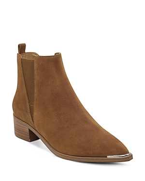 Marc Fisher Ltd Women's Yale Pointed Toe Chelsea Boots In Medium Brown Suede