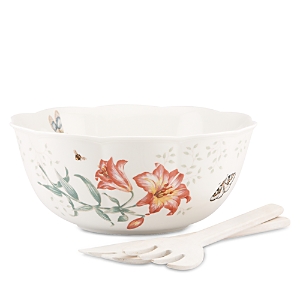 Lenox Butterfly Meadow Salad Bowl and Server Set