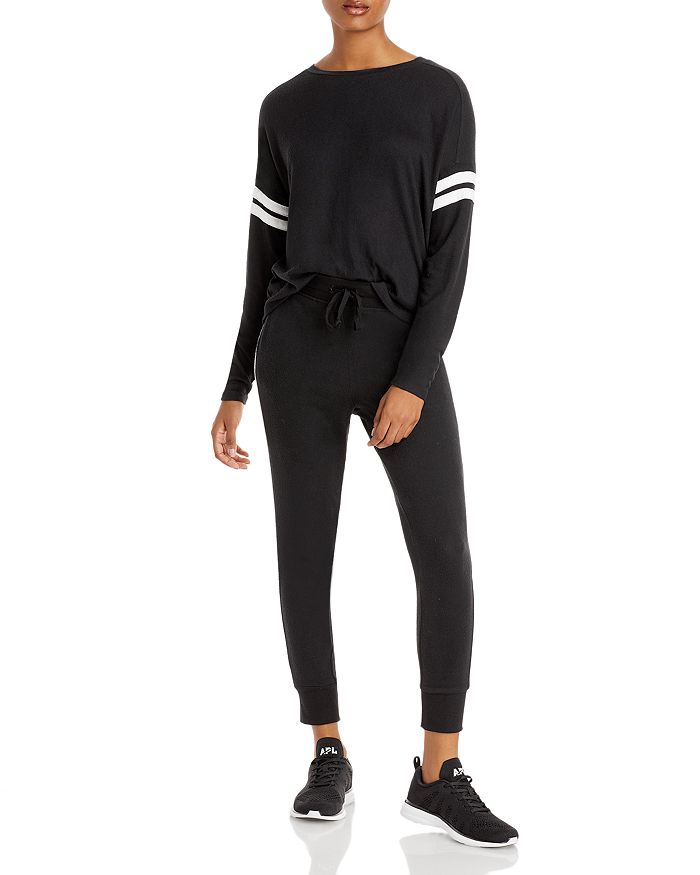 Shop Aqua Athletic Side Stripe Knit Sweatpants - 100% Exclusive In Black