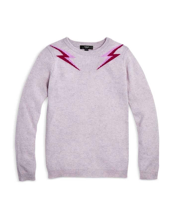 AQUA AQUA Girls Double Lightning Bolt Cashmere Sweater Big Kid