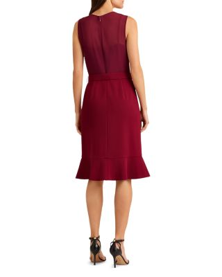 ralph lauren satin trim fit and flare dress