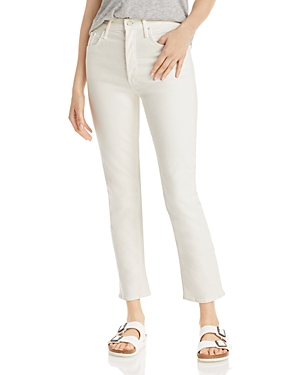Mother The Tomcat Straight Ankle Jeans in Cream Puff