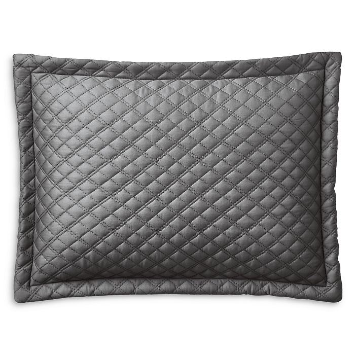 Ralph Lauren Sateen Argyle Decorative Pillow, 12 X 16 In Graphite