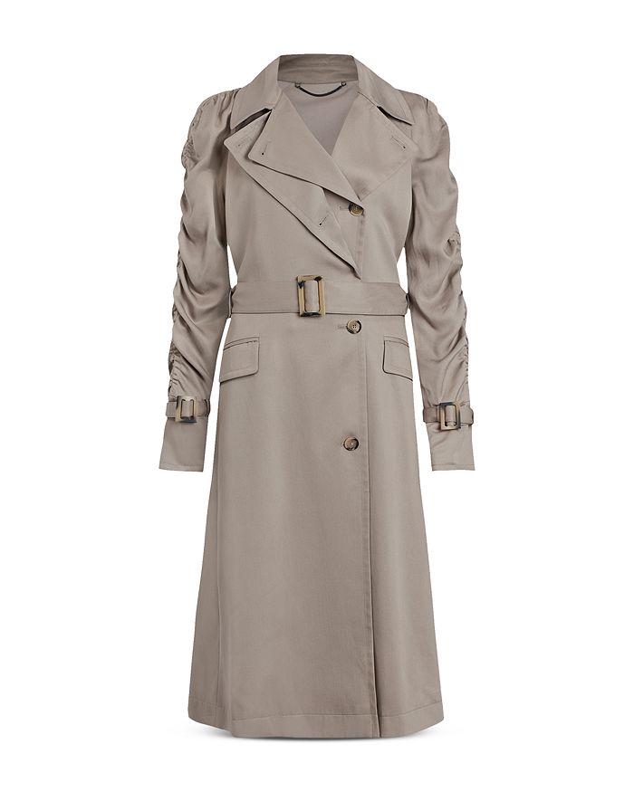 ALLSAINTS Cecil Ruched Sleeve Trench Coat | Bloomingdale's