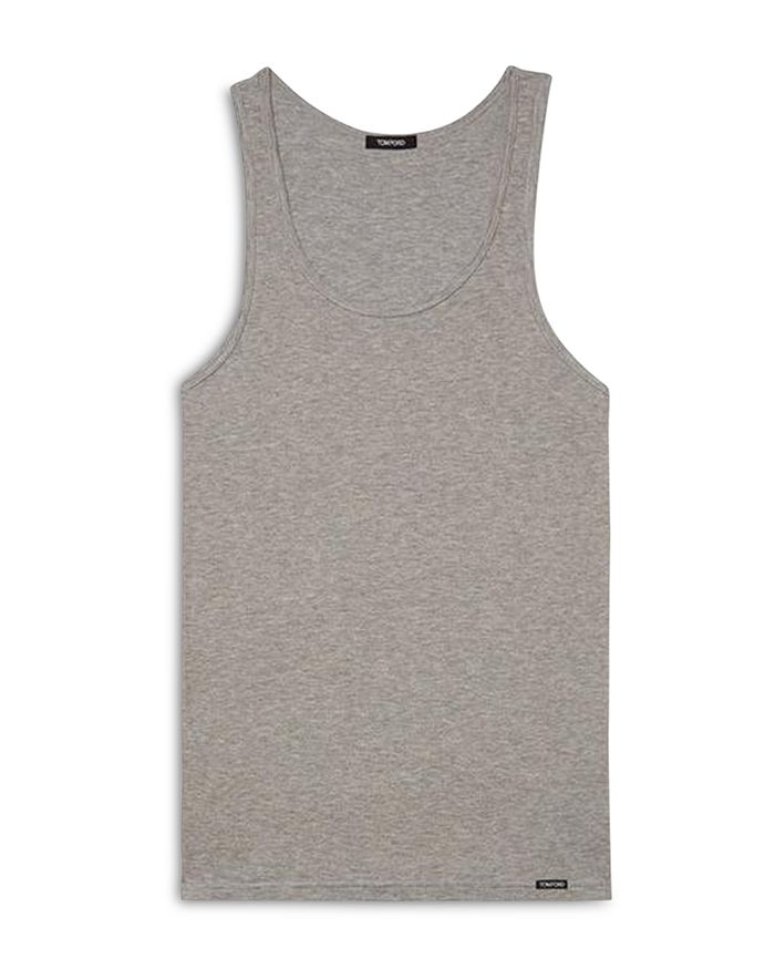 Tom Ford Tank Top With Logo In Gray Melange