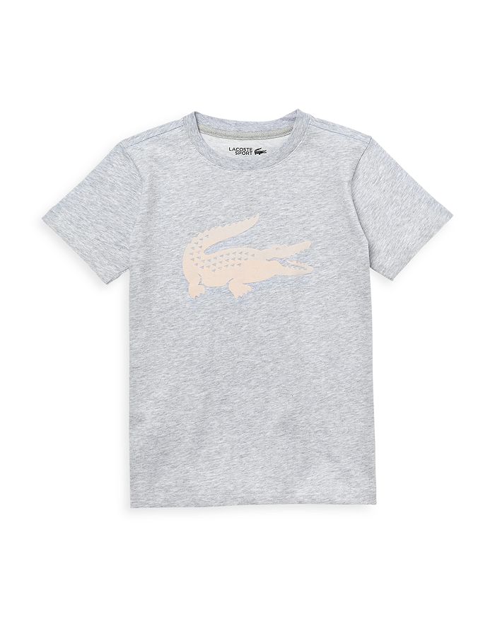 Lacoste Boys' Crocodile Logo Graphic Tee - Little Kid, Big Kid In Silver