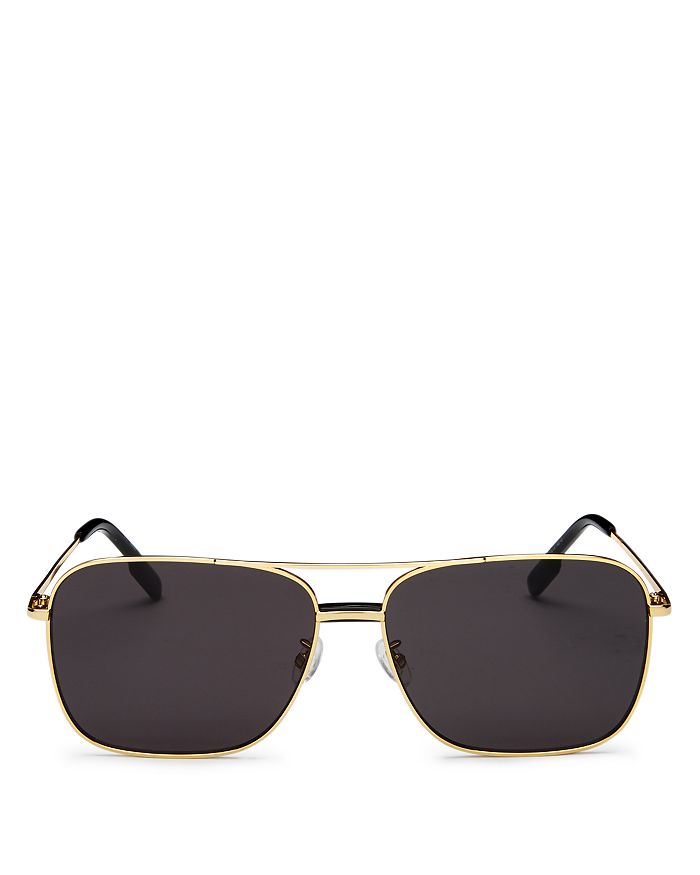 Kenzo Women's Brow Bar Aviator Sunglasses, 62mm In Shiny Endura Gold/smoke
