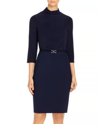 BOSS - Diette Mock Neck Sheath Dress