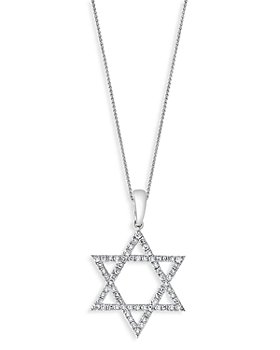Bloomingdale's - Diamond Star of David Pendant Necklace in 14K White Gold, 0.25 ct. t.w. - 100% Exclusive
