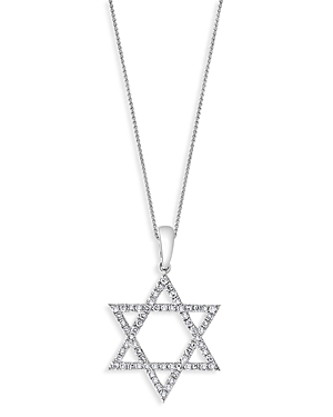 Bloomingdale's Diamond Star of David Pendant Necklace in 14K White Gold, 0.25 ct. t.w. - 100% Exclus