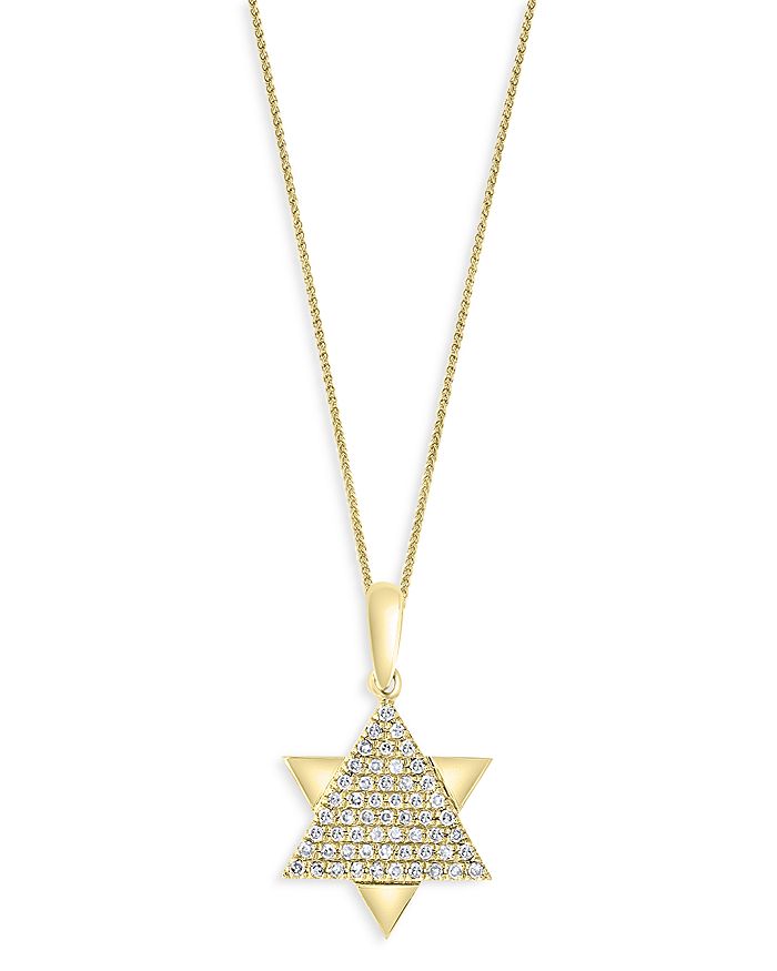 Bloomingdale's Diamond Star of David Pendant Necklace in 14K Yellow
