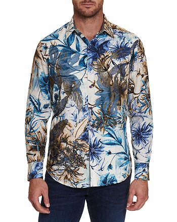Robert Graham Limited Edition Silk Blend Embroidered Floral Printed ...