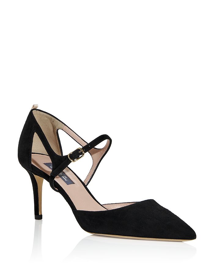 Sjp By Sarah Jessica Parker Women's Phoebe Pointed Toe Pumps In Black Suede