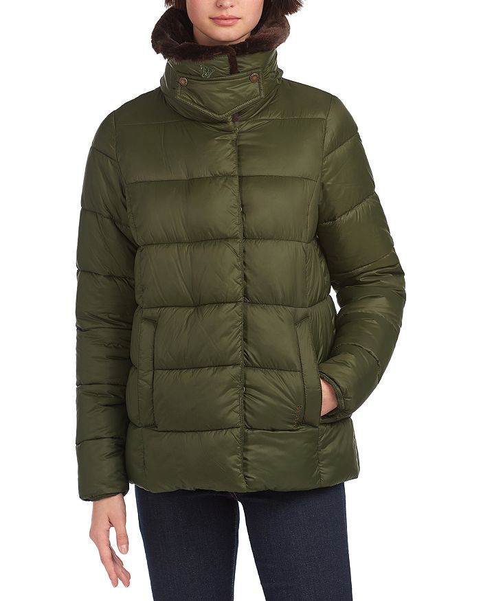 Barbour Mullein Faux Fur Collar Quilted Coat | Bloomingdale's