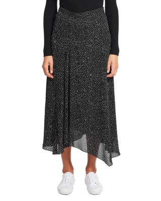 theory polkadot silk 2024 skirt Polka Dot Silk Flared Midi Skirt
