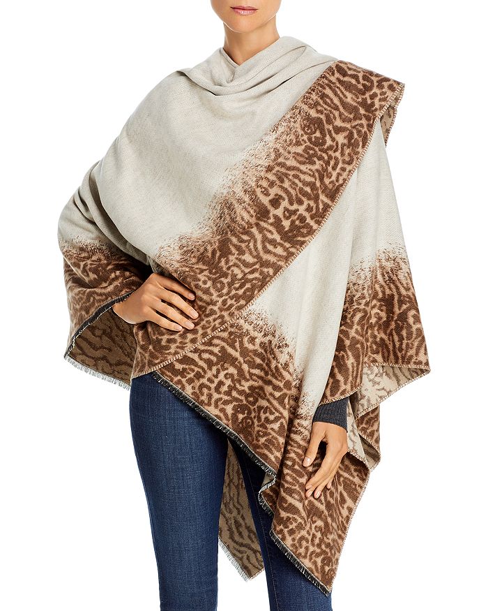 Fraas Ombre Animal Border Ruana - Exclusive | Bloomingdale's