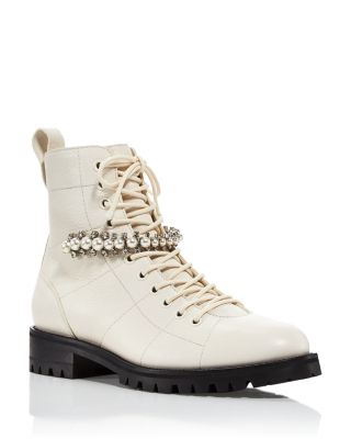 white flat boots