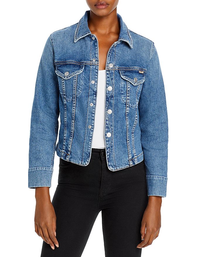 Cinch back denim jacket shop