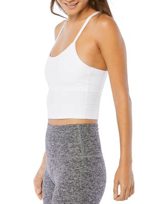 Spacedye Slim Racerback Cropped Tank in Cloud White