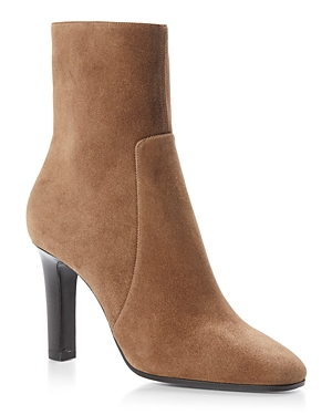 Saint Laurent Women's Jane High Heel Booties In Camel Suede