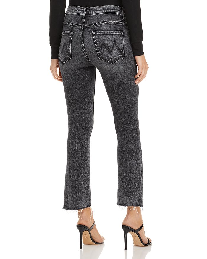 Shop Mother The Insider High Rise Crop Step Fray Bootcut Jeans In Train Stops