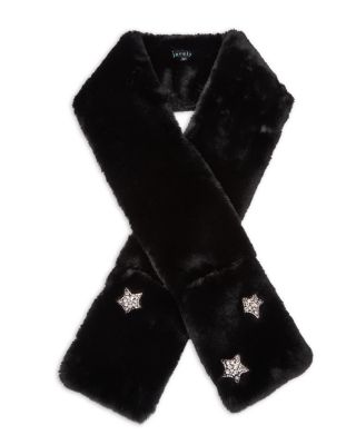 Jocelyn - Faux Fur & Crystal Star Pocket Scarf