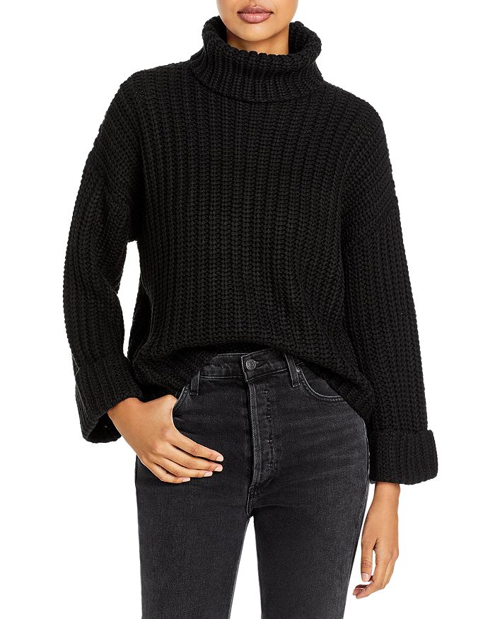 525 Wide Sleeve Turtleneck Sweater In Black ModeSens