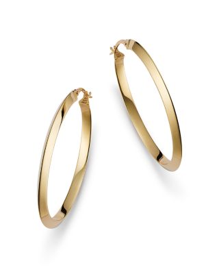 Alberto Amati - 14K Yellow Gold Beveled Hoop Earrings - Exclusive