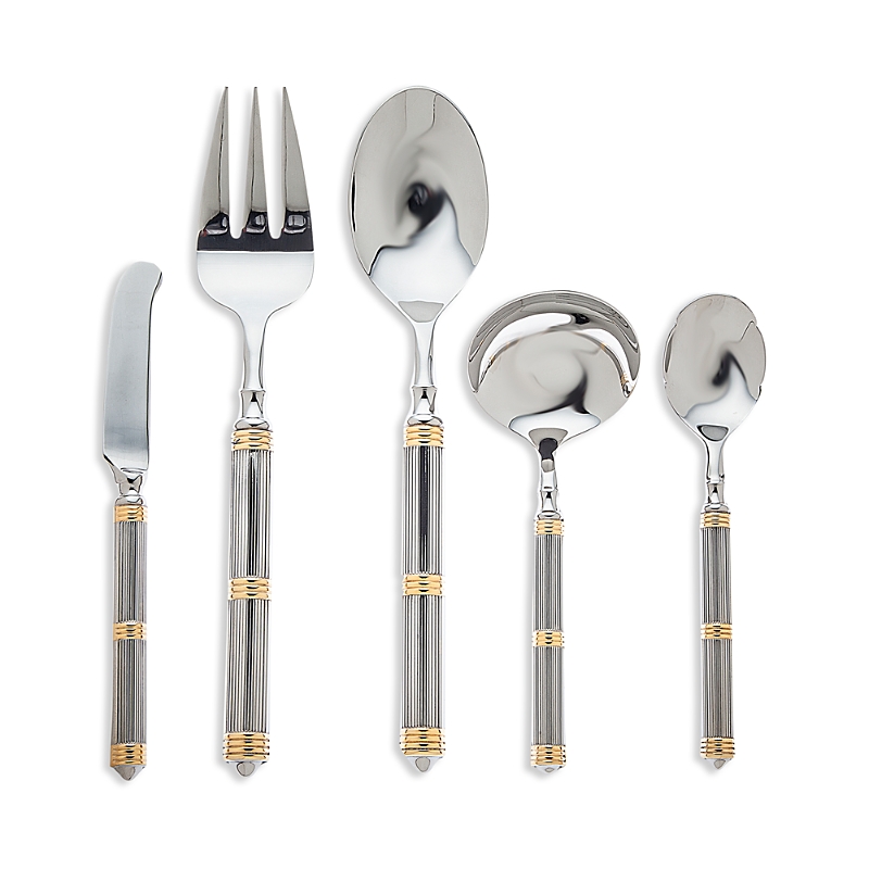 Ricci Argentieri Castello 5 Piece Hostess Set In Silver/gold