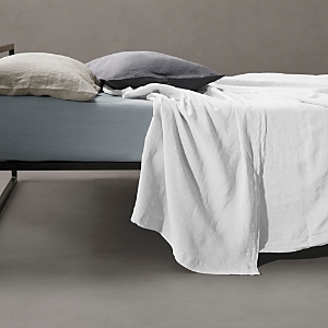 Shop Society Limonta Rem Linen Flat Sheet, King/queen In Bianco