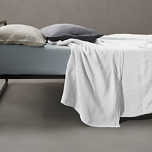 Society Limonta Rem Linen Flat Sheet, King/queen In Bianco