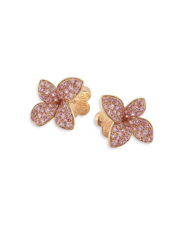 Pasquale Bruni 18k Rose Gold Petit Garden Pink Sapphire Flower Stud Earrings