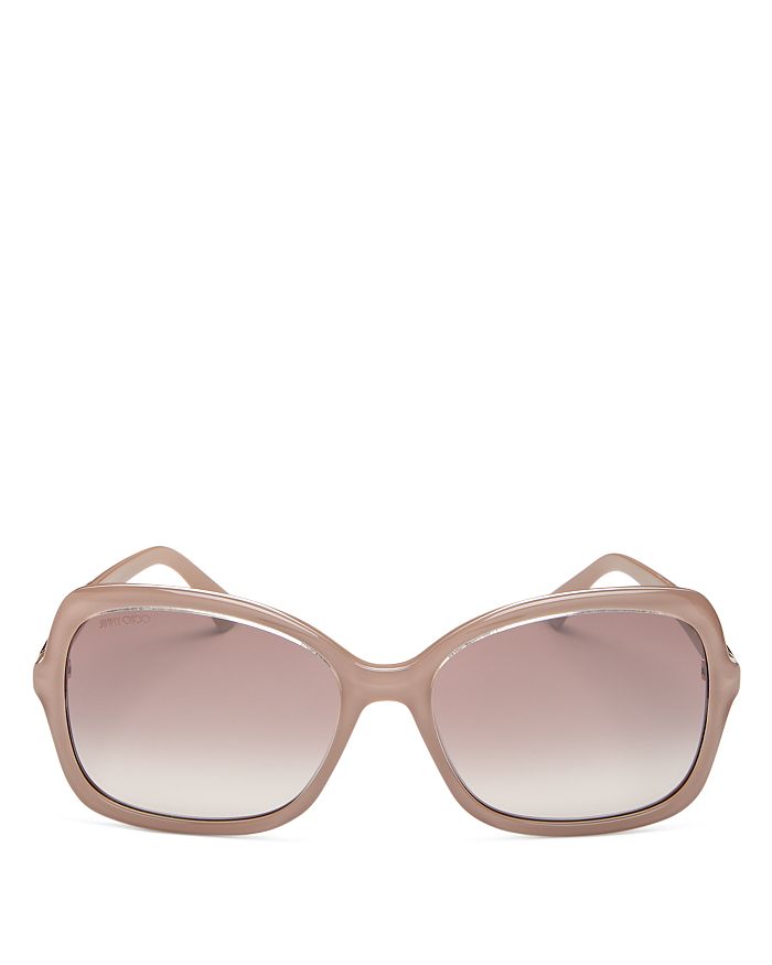 Jimmy Choo Women's Bett Square Sunglasses, 56mm In Nude/brown Gradient Mirrored