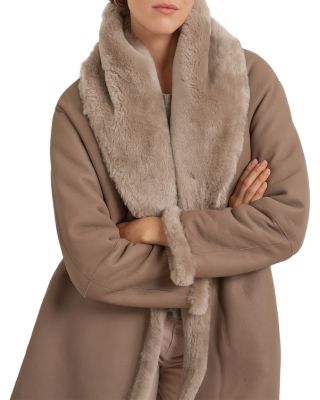 Gerard Darel Emy Shawl Collar Shearling Coat | Bloomingdale's Women