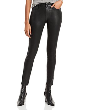 PAIGE - Hoxton High Rise Ankle Skinny Jeans in Black Fog Luxe Coating
